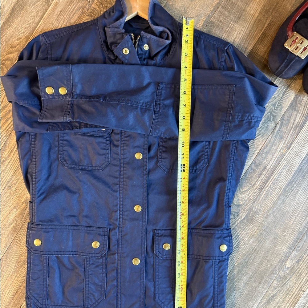 J Crew Classic Navy Blue Jacket with Gold Buttons Snaps| J Crew Navy Blue Jacket - Picture 6 of 7